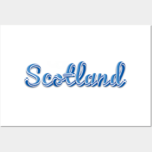Scotland Blue White 3D Letters Posters and Art